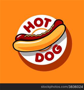vector logo hot dog for fast food