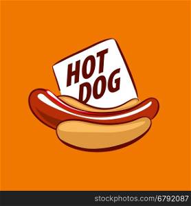 vector logo hot dog. logo design pattern hot dog. Vector illustration of icon