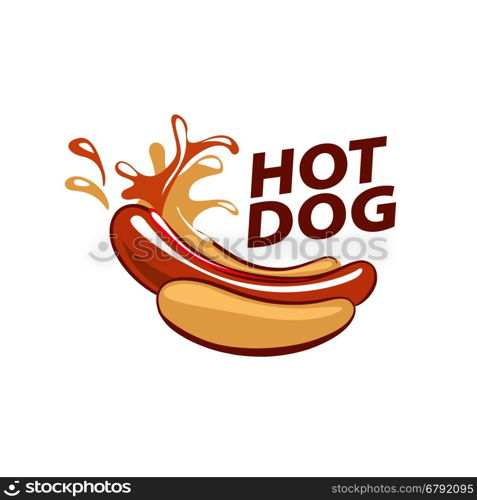 vector logo hot dog. logo design pattern hot dog. Vector illustration of icon