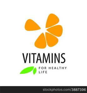 vector logo in orange slice vitamins