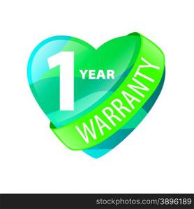 vector logo in the form of heart 1-year warranty