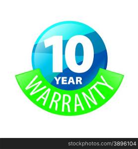 vector logo in the shape of a circle 10-year warranty