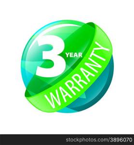 vector logo in the shape of a circle 3-year warranty