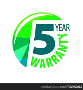 vector logo in the shape of a circle 5-year warranty