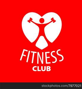 vector logo in the shape of a heart for a fitness club