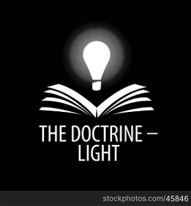 vector logo lamp illuminates book. logo lamp illuminates book. Vector illustration of icon