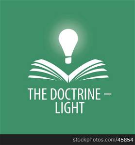 vector logo lamp illuminates book. logo lamp illuminates book. Vector illustration of icon