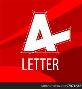 vector logo letter A in the drawing to form a red background