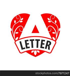 Vector Logo letter A with a red heart