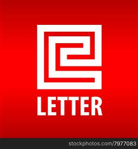 vector logo letter E in the form of a labyrinth