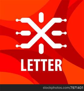 vector logo letter X in the form chip