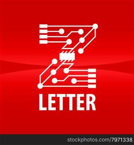 vector logo letter Z in the form chip on a red background