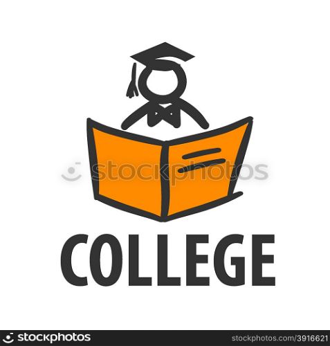 vector logo man with a book for college