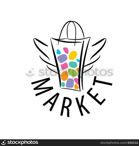 vector logo market. template design logo market. Vector illustration of icon