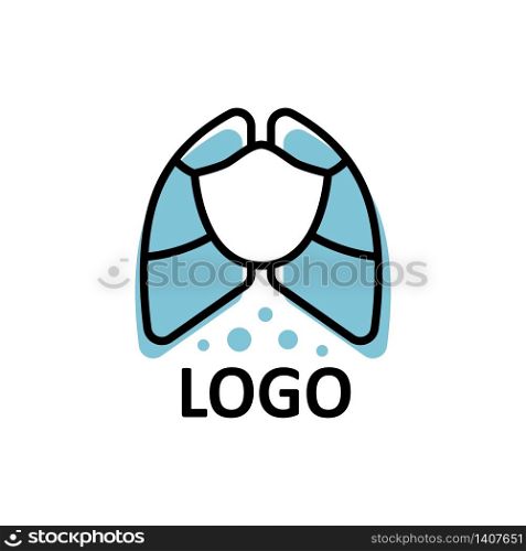 Vector logo medical masks. Prevention of viral diseases, coronavirus. Prevention of lung infection. Sewing and making masks.