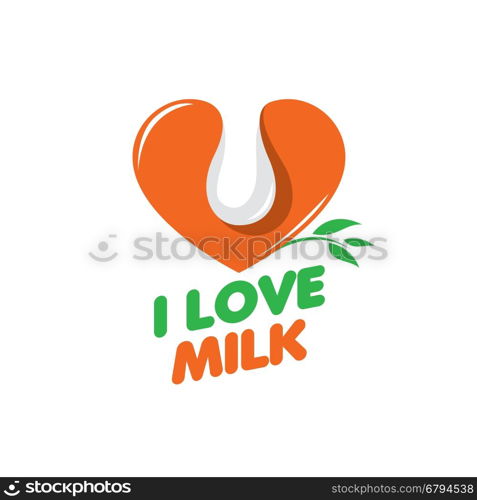 vector logo milk. template design logo milk. Vector illustration of icon