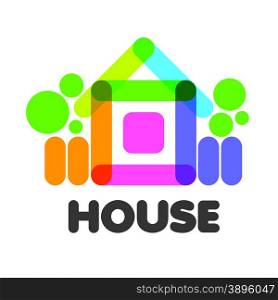 vector logo multicolored rural house