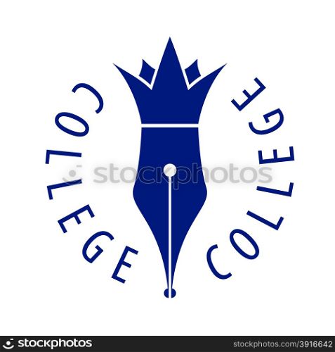 vector logo nib and crown for college