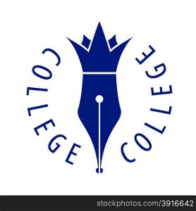 vector logo nib and crown for college
