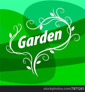 vector logo of floral ornament on a green background