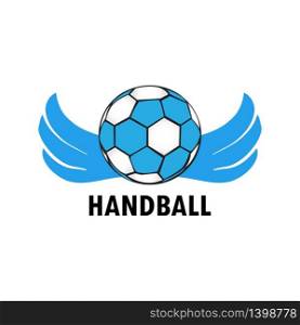 Vector logo of Handball Ball. Vector illustration, sport equipment icon, flat design concept
