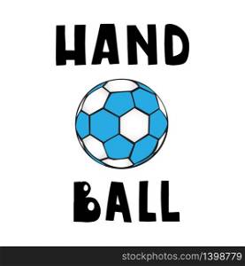 Vector logo of Handball Ball. Vector illustration, sport equipment icon, flat design concept