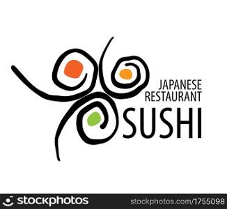 Vector logo of Japanese food on a white background.. Vector logo of Japanese food on a white background