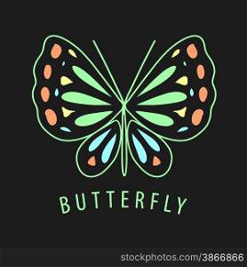 vector logo of the butterfly patterns on a dark background