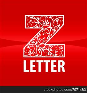 vector logo of the letter Z floral ornament