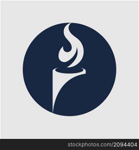 Vector logo on which an abstract image of a candle flame.