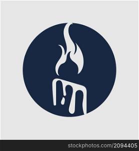 Vector logo on which an abstract image of a candle flame.