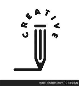 vector logo pencil paint for creativity