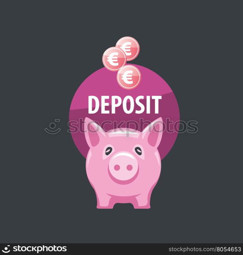 vector logo piggy bank. logo design template piggy bank. Vector illustration