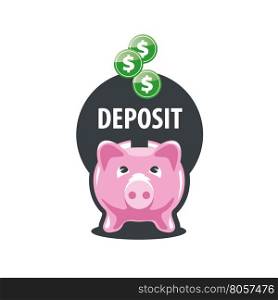vector logo piggy bank. logo design template piggy bank. Vector illustration