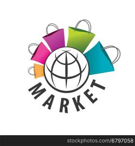 vector logo purchases of goods all over the world. template design logo market. Vector illustration of icon