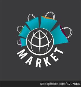 vector logo purchases of goods all over the world. template design logo market. Vector illustration of icon