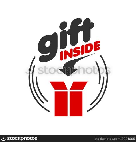 vector logo red box gift. Design element