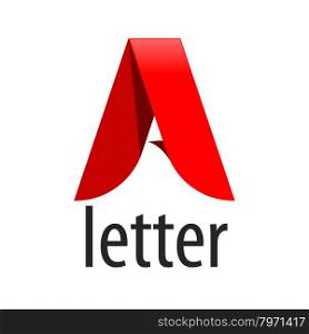vector logo red letter A in the form of a tape