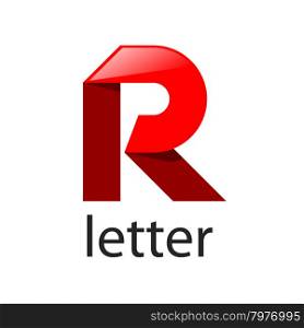vector logo red ribbons in the shape of the letter R