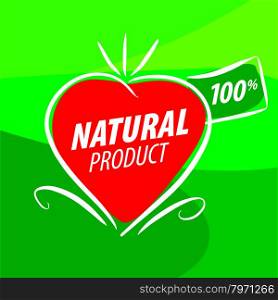 vector logo red vegetables in the shape of a heart for natural products