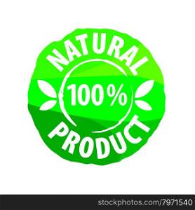 vector logo round seal for natural products