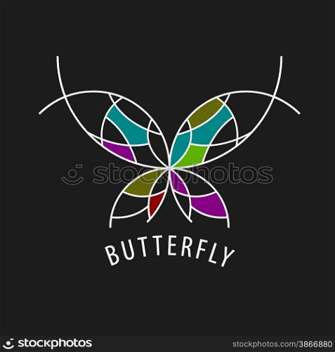 vector logo schematic butterfly with color inserts
