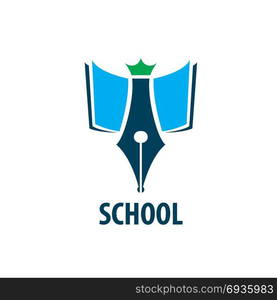 vector logo School. Abstract logo of books and school. Illustration, vector template