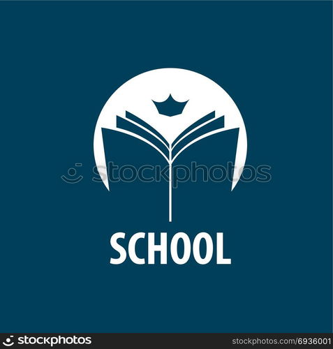 vector logo School. Abstract logo of books and school. Illustration, vector template