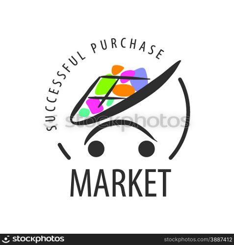 vector logo shopping trolley of goods
