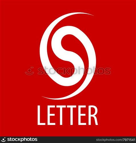 vector logo spun letter S on a red background