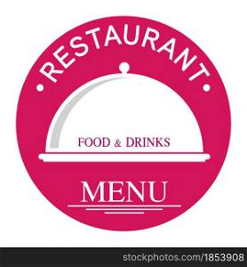 Vector logo, sticker or logo of a restaurant or cafe. Flat style.