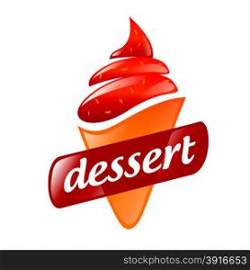 vector logo strawberry ice cream