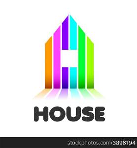 vector logo striped colorful house