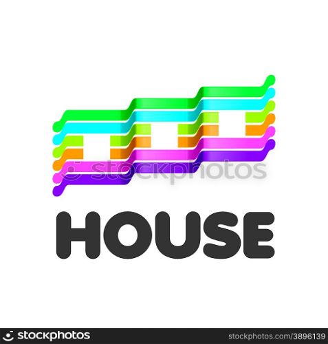 vector logo striped colorful houses